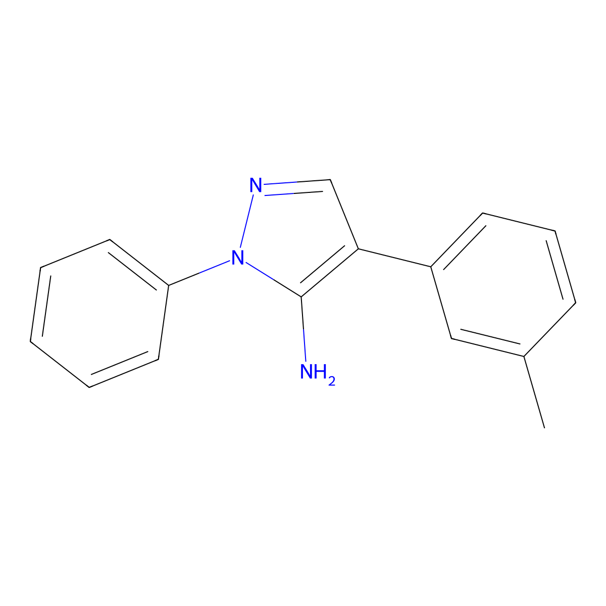 4-(3-methylphenyl)-1-phenyl-1H-pyrazol-5-ylamine molecular structure, CAS 242797-13-3