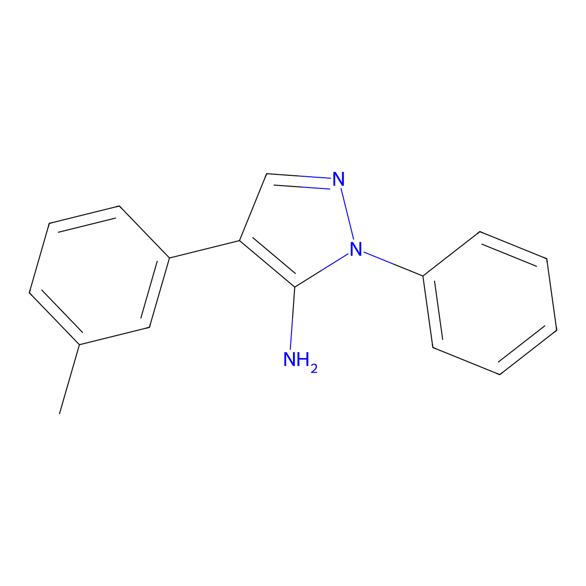 4-(3-methylphenyl)-1-phenyl-1H-pyrazol-5-ylamine molecular structure, CAS 242797-13-3
