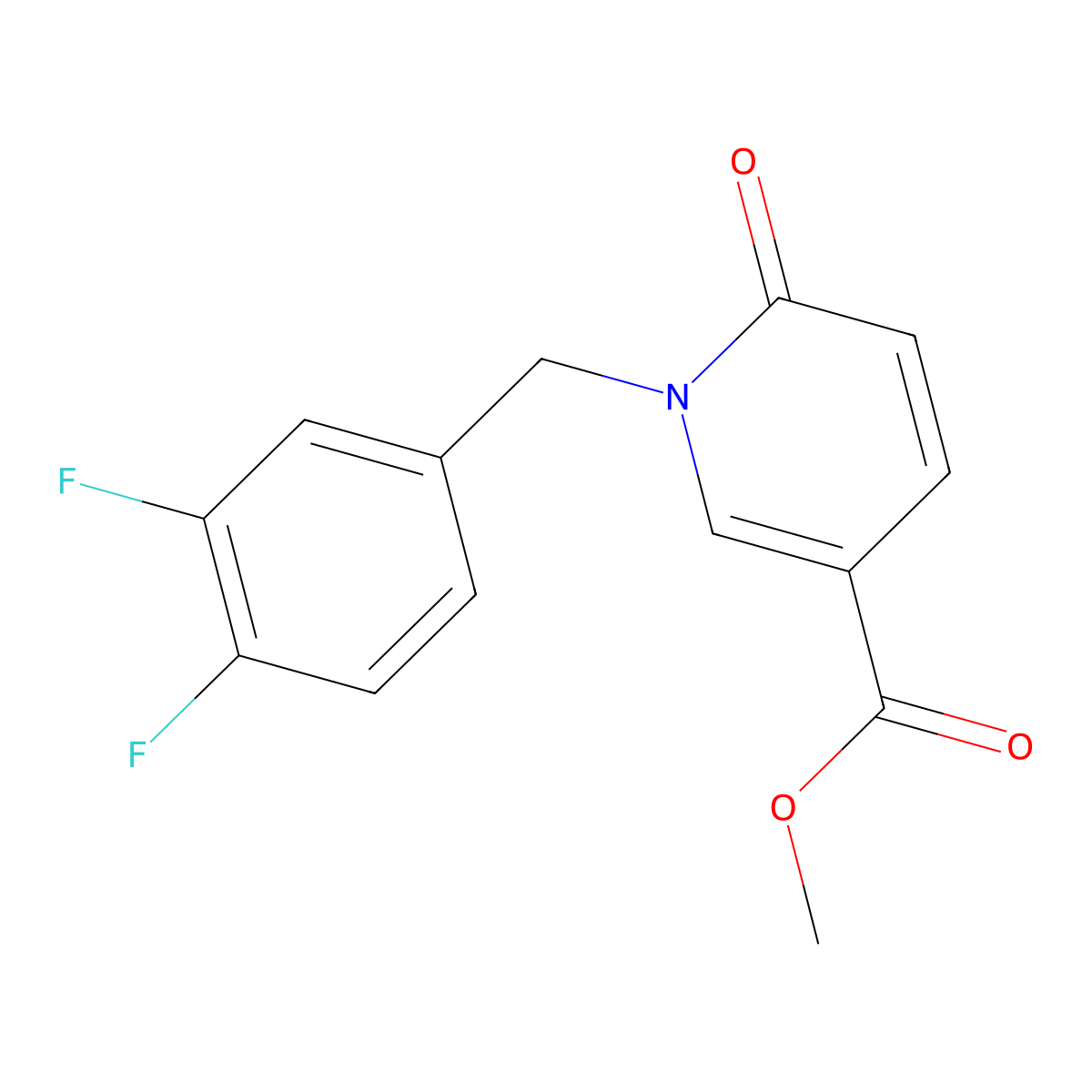 Methyl 1-(3,4-difluorobenzyl)-6-oxo-1,6-dihydropyridine-3-carboxylate molecular structure, CAS 242797-16-6
