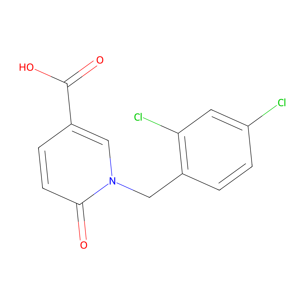 1-(2,4-Dichlorobenzyl)-6-Oxo-1,6-Dihydro-3-Pyridinecarboxylic Acid molecular structure, CAS 242797-28-0