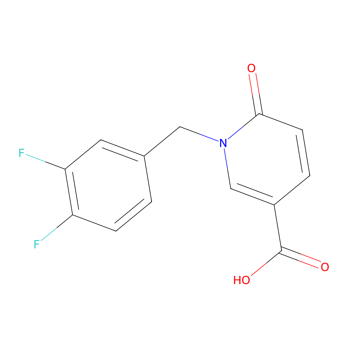 1-(3,4-Difluorobenzyl)-6-oxo-1,6-dihydropyridine-3-carboxylic acid molecular structure, CAS 242797-29-1