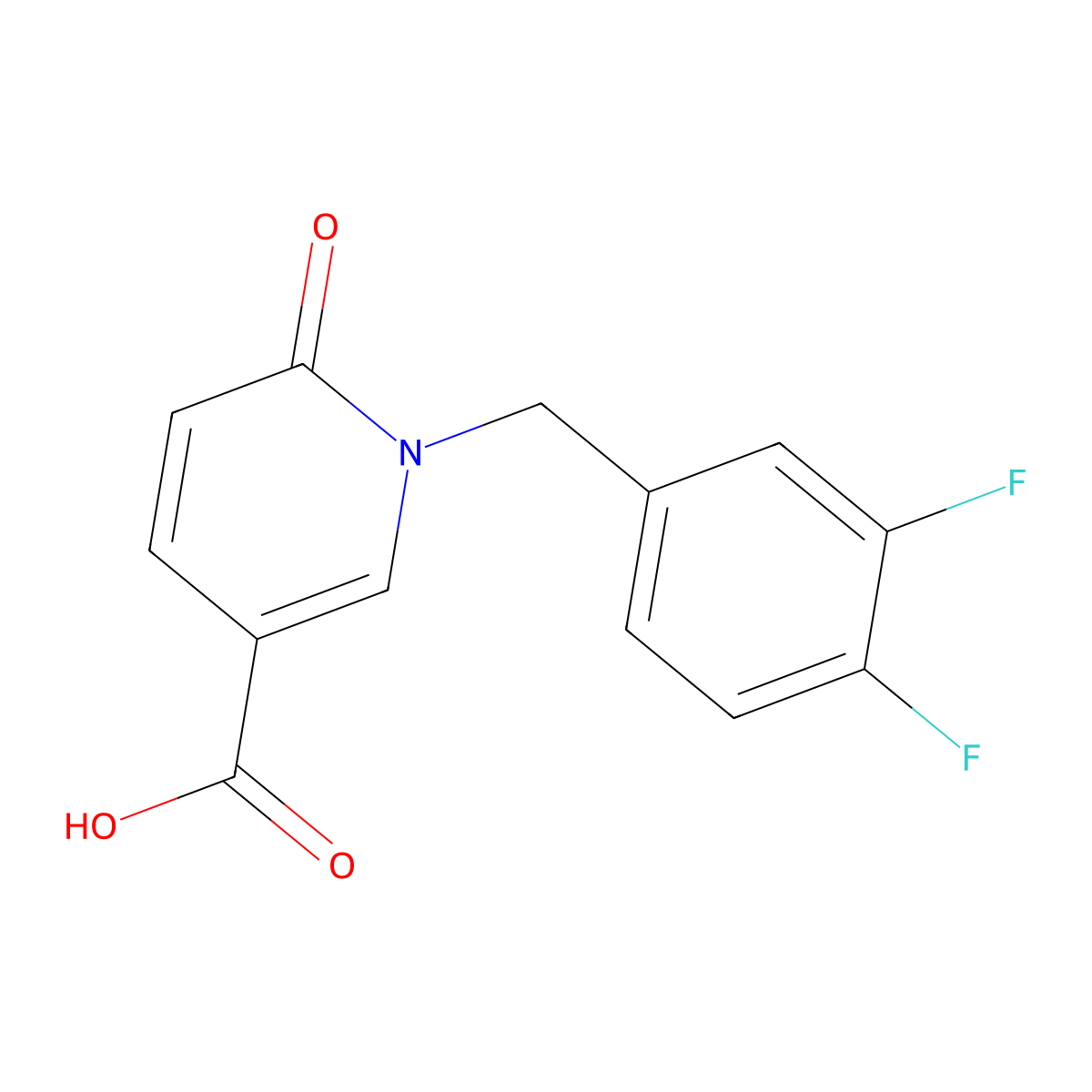 1-(3,4-Difluorobenzyl)-6-oxo-1,6-dihydropyridine-3-carboxylic acid molecular structure, CAS 242797-29-1