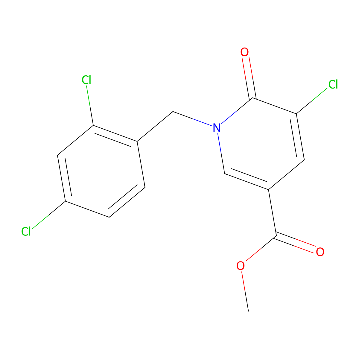 Methyl 5-chloro-1-(2,4-dichlorobenzyl)-6-oxo-1,6-dihydro-3-pyridinecarboxylate molecular structure, CAS 242797-32-6