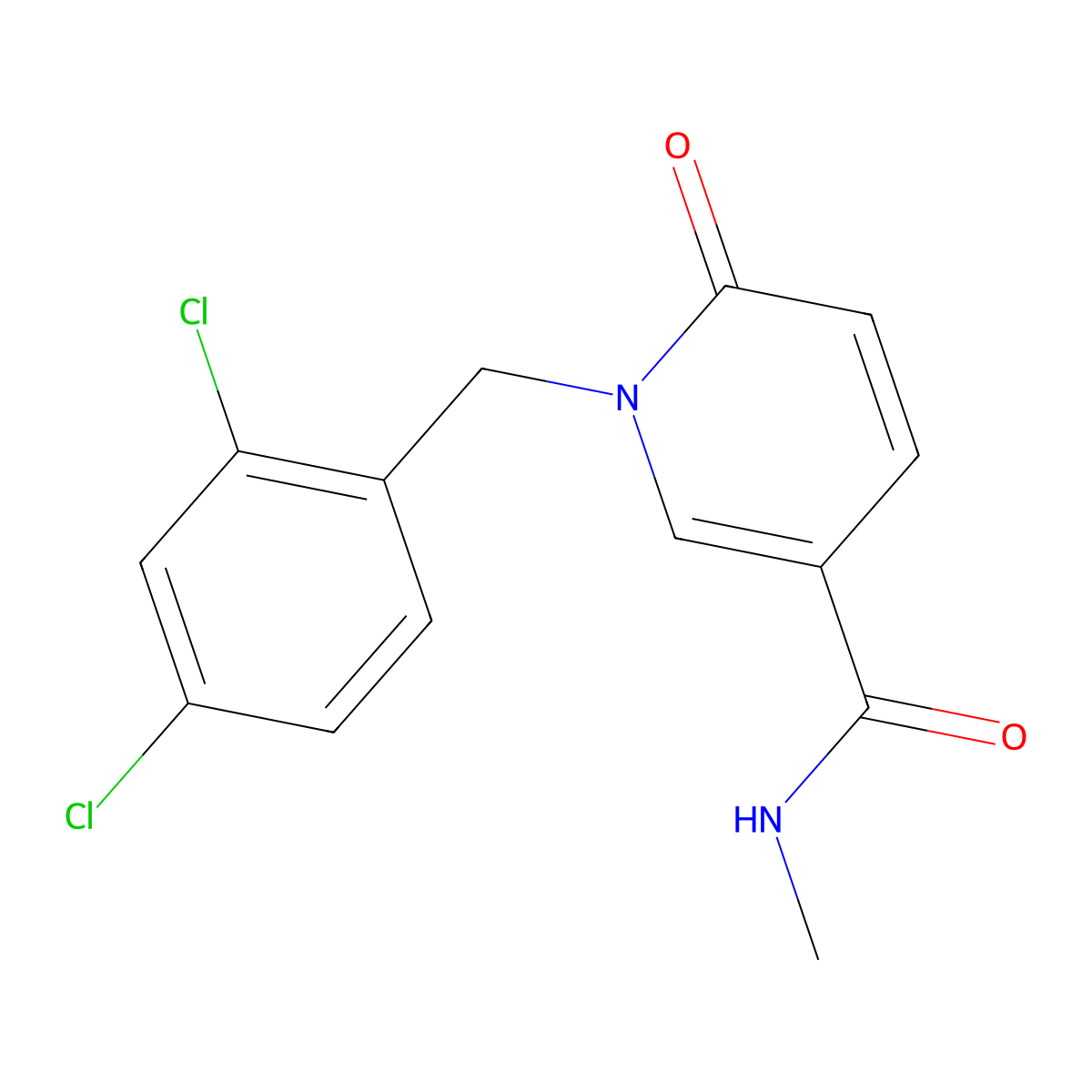 1-(2,4-dichlorobenzyl)-N-methyl-6-oxo-1,6-dihydro-3-pyridinecarboxamide molecular structure, CAS 242797-34-8