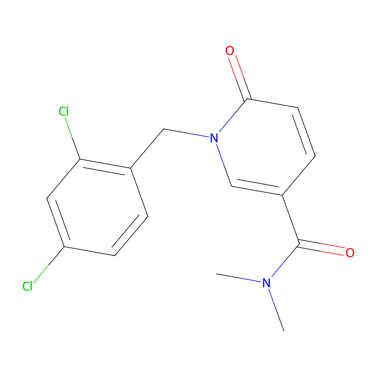 1-(2,4-dichlorobenzyl)-N,N-dimethyl-6-oxo-1,6-dihydro-3-pyridinecarboxamide molecular structure, CAS 242797-36-0