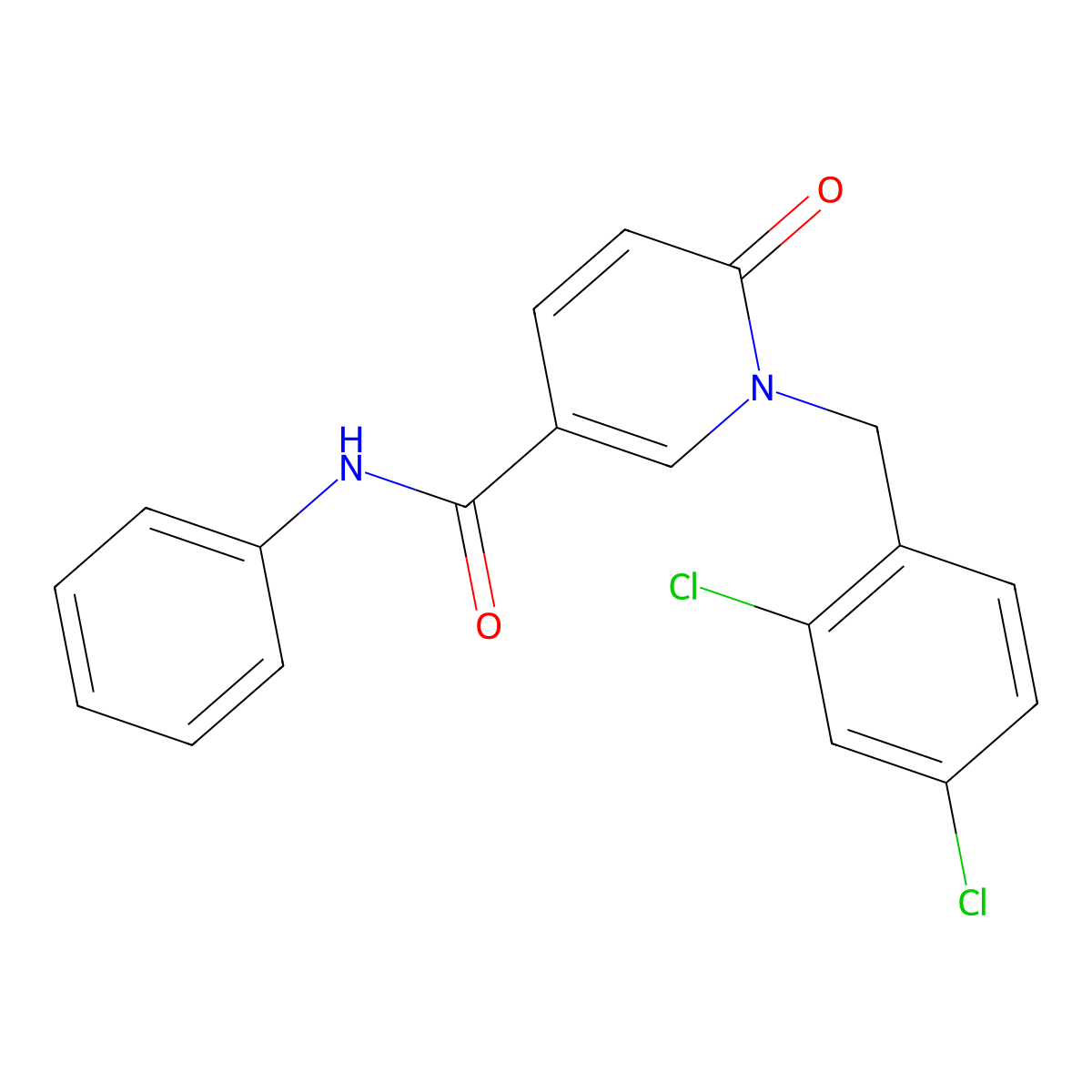 1-(2,4-dichlorobenzyl)-6-oxo-N-phenyl-1,6-dihydro-3-pyridinecarboxamide molecular structure, CAS 242797-37-1