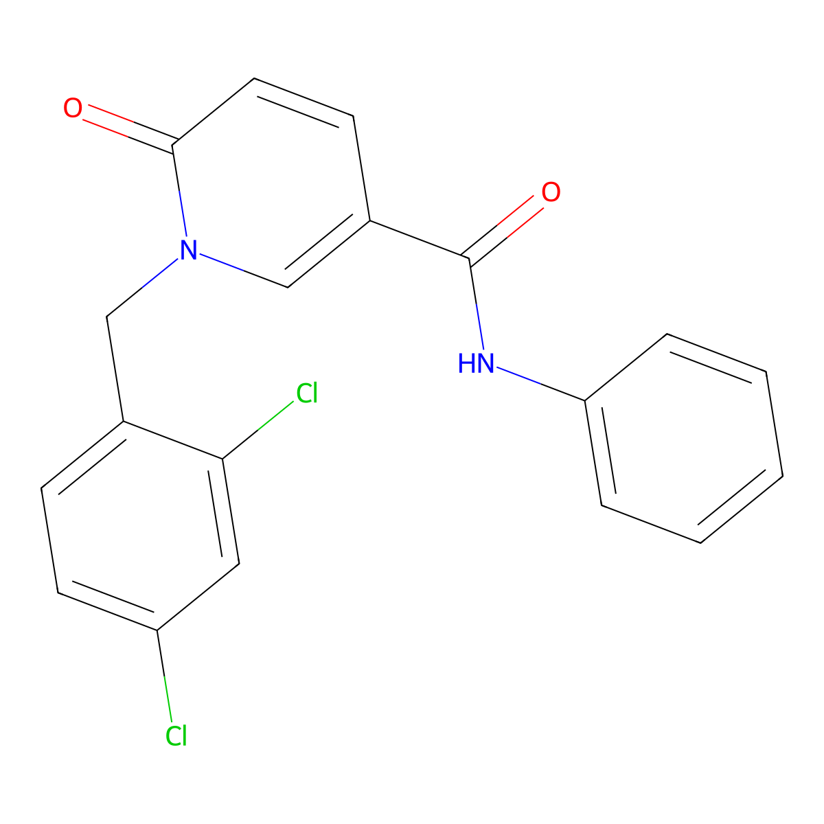 1-(2,4-dichlorobenzyl)-6-oxo-N-phenyl-1,6-dihydro-3-pyridinecarboxamide molecular structure, CAS 242797-37-1