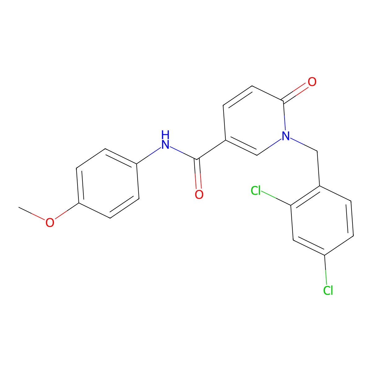 1-(2,4-dichlorobenzyl)-N-(4-methoxyphenyl)-6-oxo-1,6-dihydro-3-pyridinecarboxamide molecular structure, CAS 242797-38-2