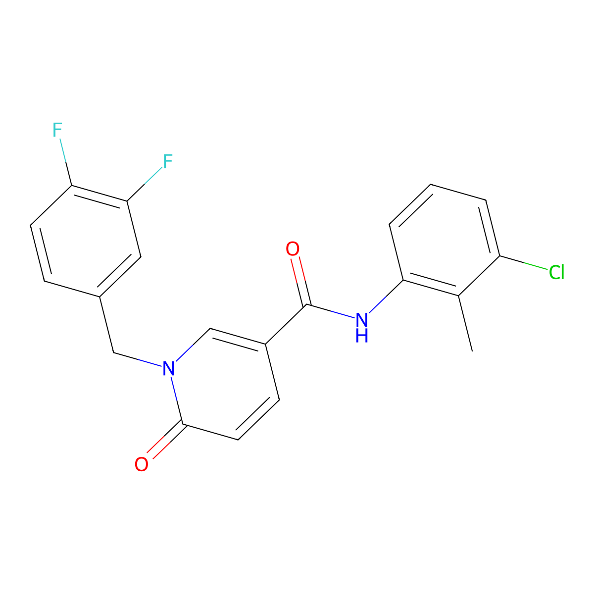 N-(3-chloro-2-methylphenyl)-1-[(3,4-difluorophenyl)methyl]-6-oxopyridine-3-carboxamide molecular structure, CAS 242797-41-7