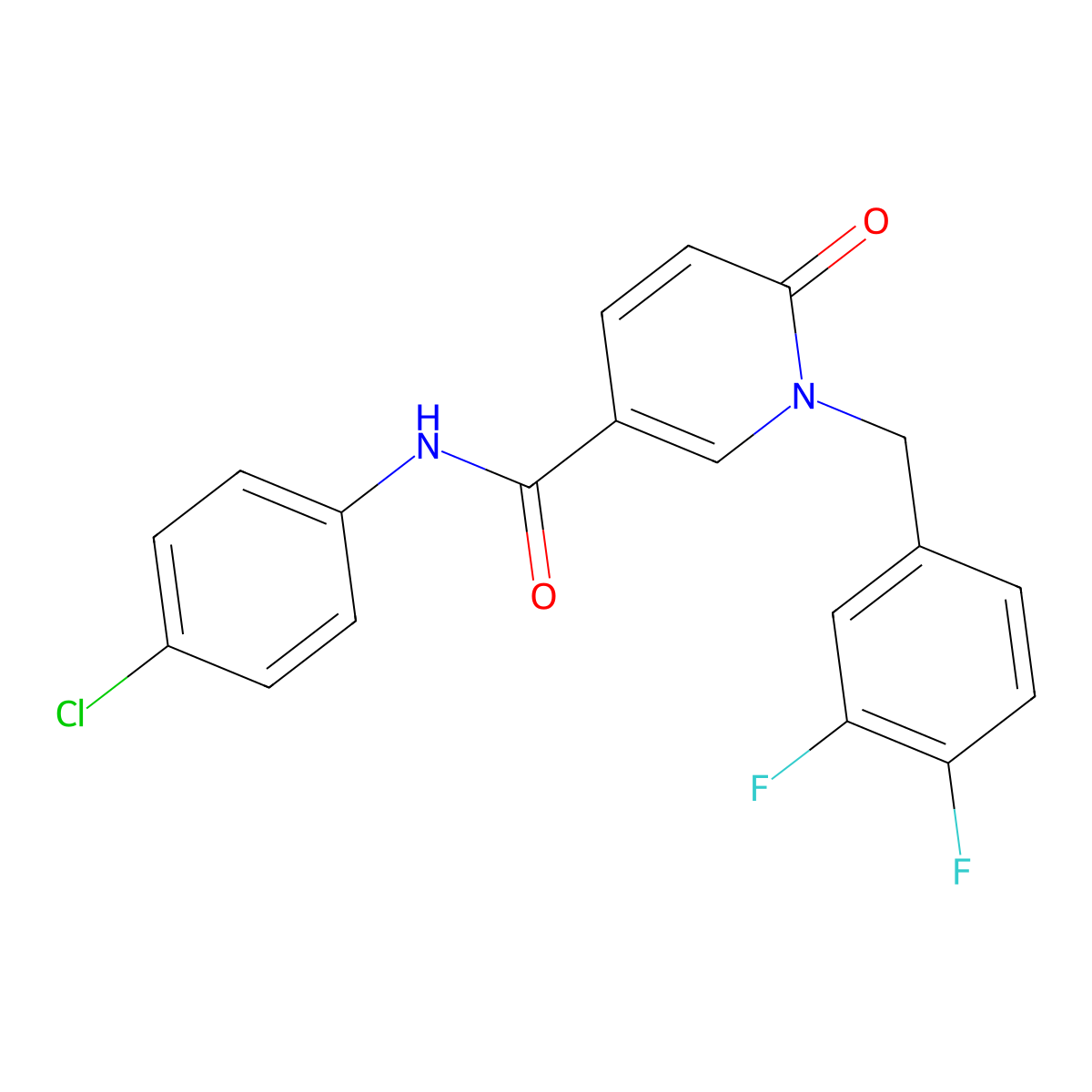 N-(4-chlorophenyl)-1-(3,4-difluorobenzyl)-6-oxo-1,6-dihydro-3-pyridinecarboxamide molecular structure, CAS 242797-43-9