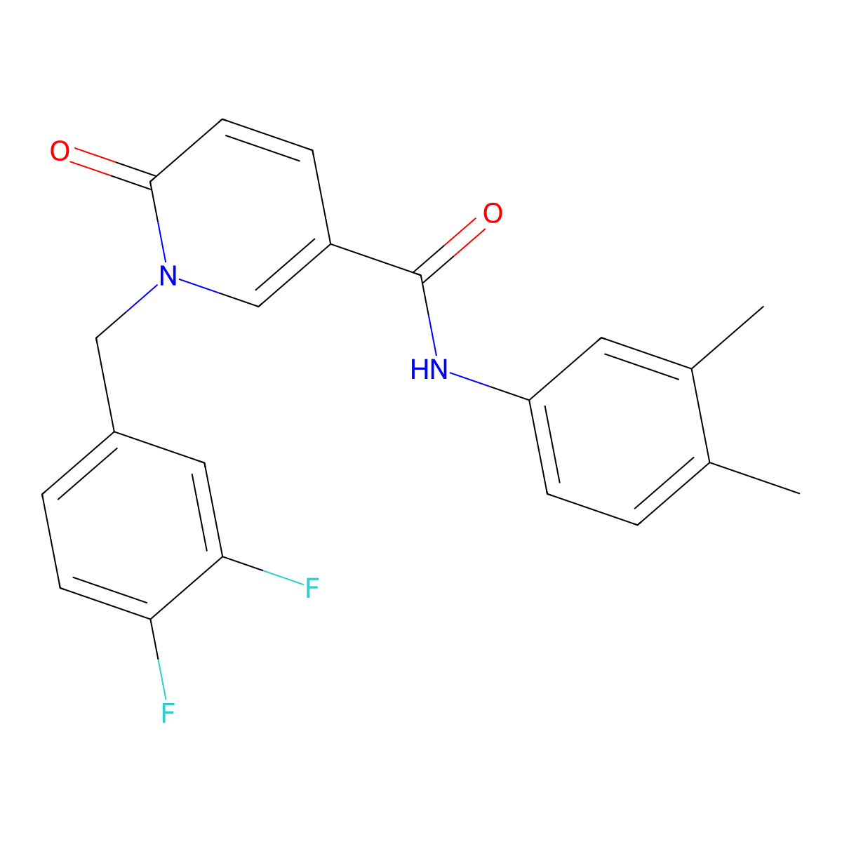 1-(3,4-difluorobenzyl)-N-(3,4-dimethylphenyl)-6-oxo-1,6-dihydro-3-pyridinecarboxamide molecular structure, CAS 242797-44-0