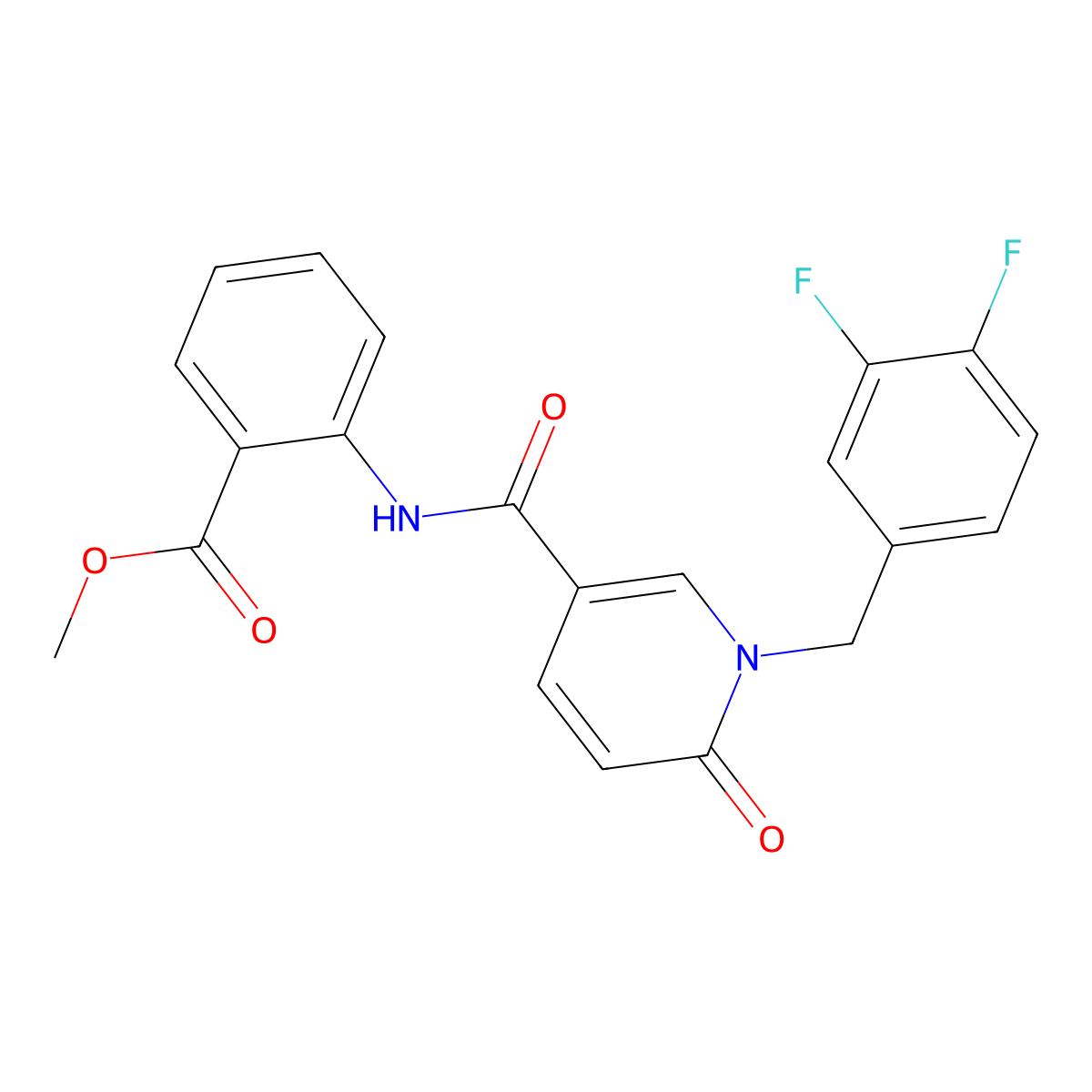 Methyl 2-({[1-(3,4-difluorobenzyl)-6-oxo-1,6-dihydro-3-pyridinyl]carbonyl}amino)benzenecarboxylate molecular structure, CAS 242797-45-1