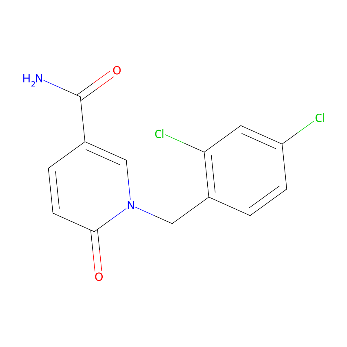 1-[(2,4-Dichlorophenyl)methyl]-1,6-dihydro-6-oxo-3-pyridinecarboxamide molecular structure, CAS 242797-48-4