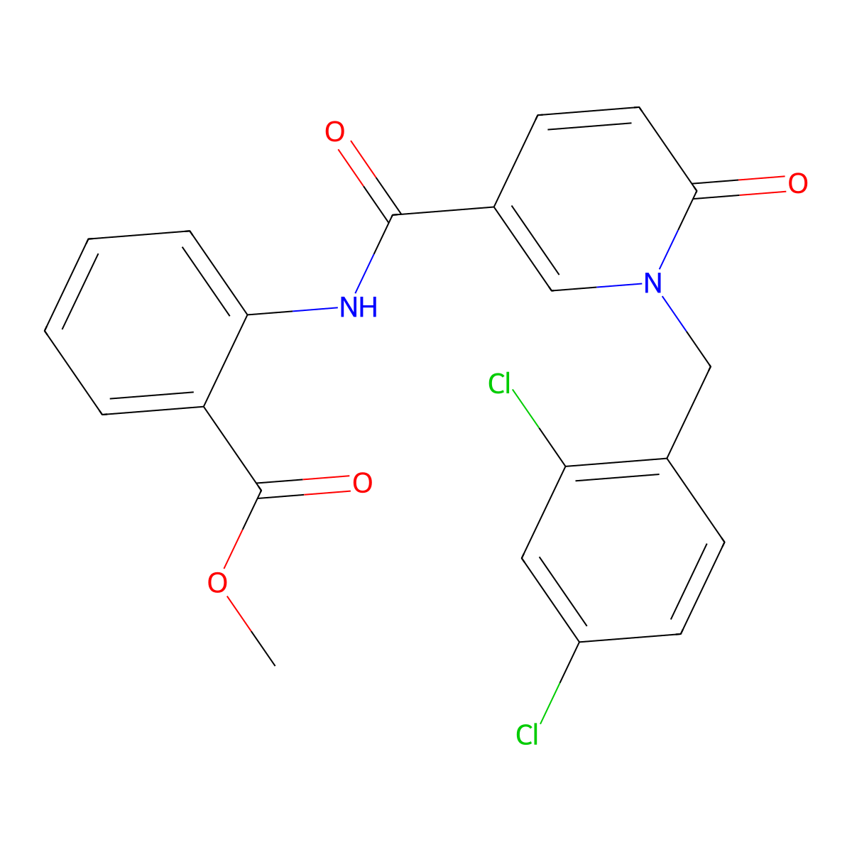 Methyl 2-({[1-(2,4-dichlorobenzyl)-6-oxo-1,6-dihydro-3-pyridinyl]carbonyl}amino)benzenecarboxylate molecular structure, CAS 242797-49-5