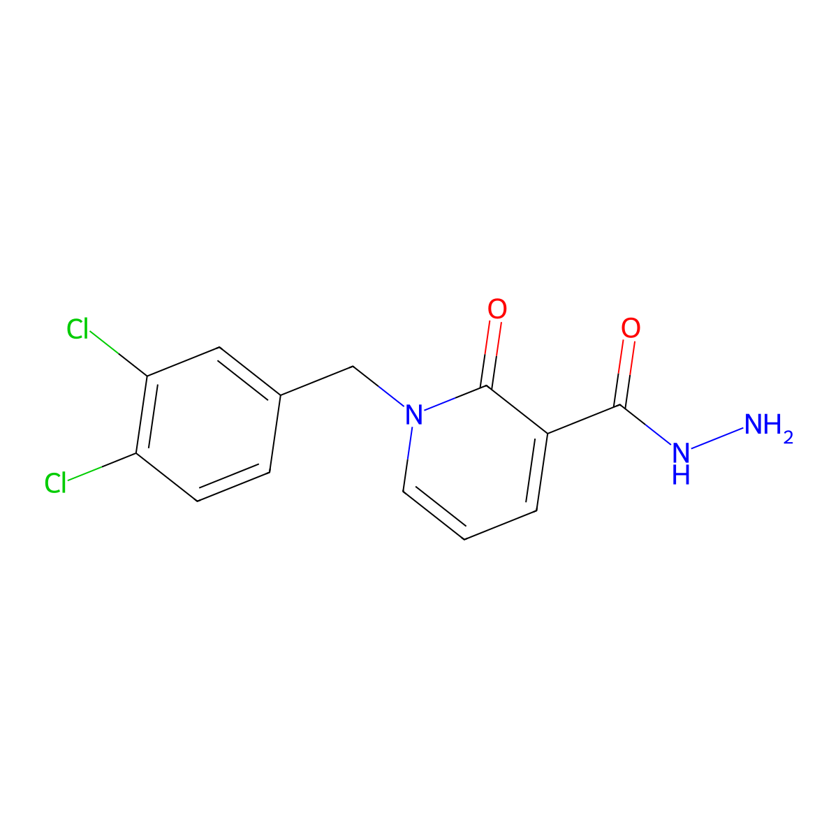 1-(3,4-Dichlorobenzyl)-2-oxo-1,2-dihydro-3-pyridinecarbohydrazide molecular structure, CAS 242797-50-8