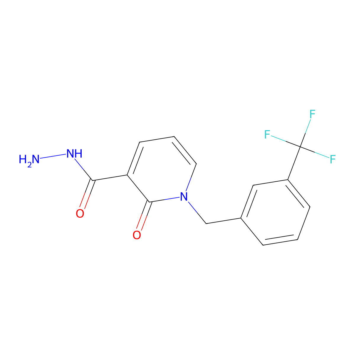 2-Oxo-1-[3-(trifluoromethyl)benzyl]-1,2-dihydro-3-pyridinecarbohydrazide molecular structure, CAS 242797-51-9