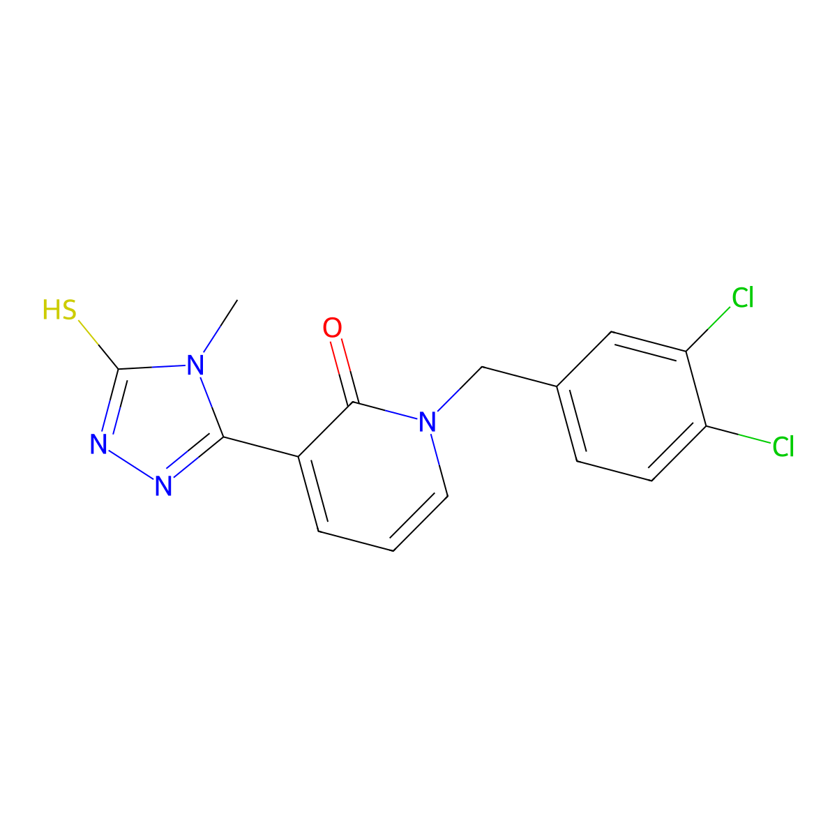1-(3,4-dichlorobenzyl)-3-(4-methyl-5-sulfanyl-4H-1,2,4-triazol-3-yl)-2(1H)-pyridinone molecular structure, CAS 242797-55-3
