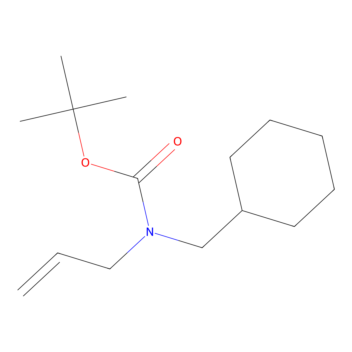 tert-butyl N-(cyclohexylmethyl)-N-(prop-2-en-1-yl)carbamate molecular structure, CAS 2427990-75-6