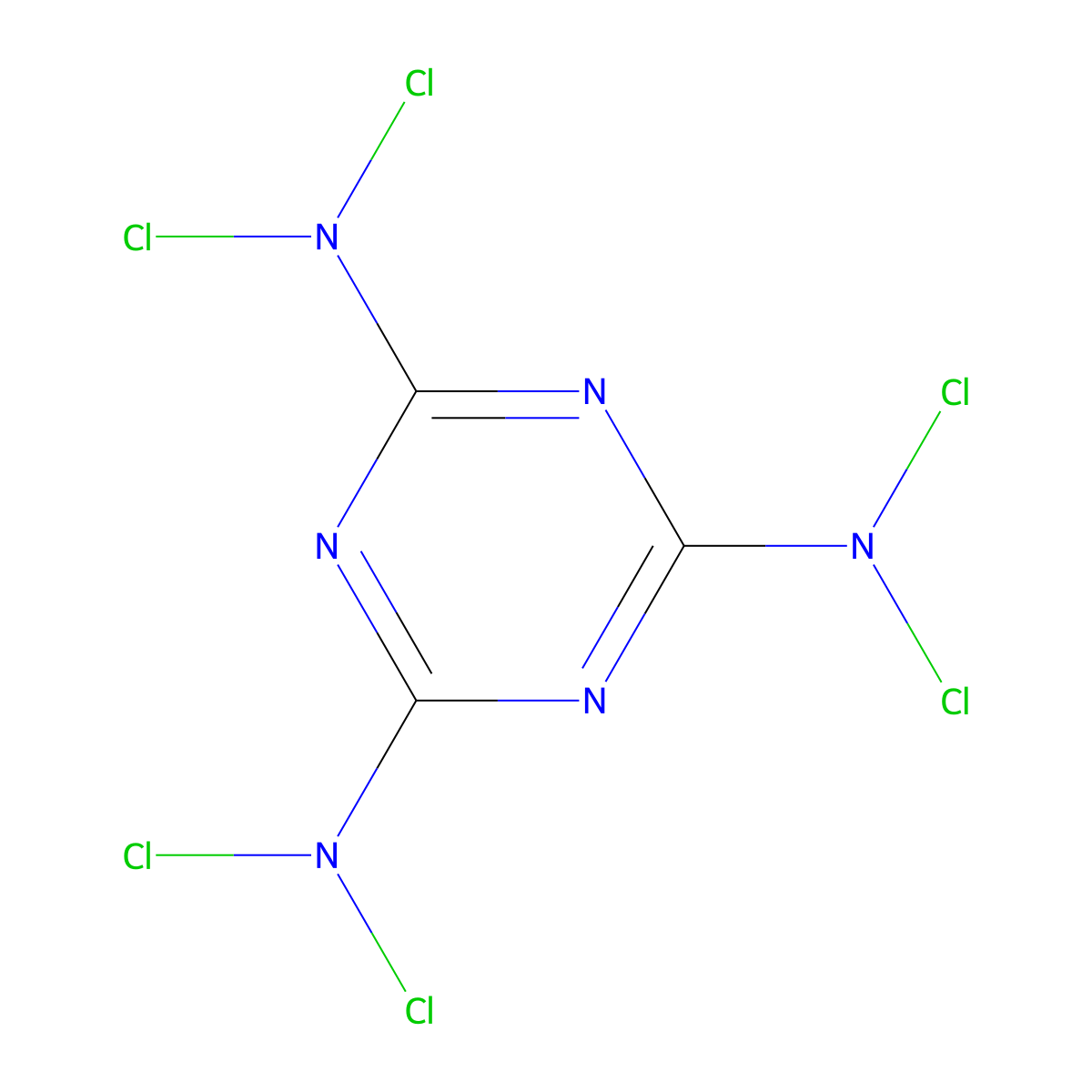 1,3,5-Triazine-2,4,6-triamine, N2,N2,N4,N4,N6,N6-hexachloro- molecular structure, CAS 2428-04-8