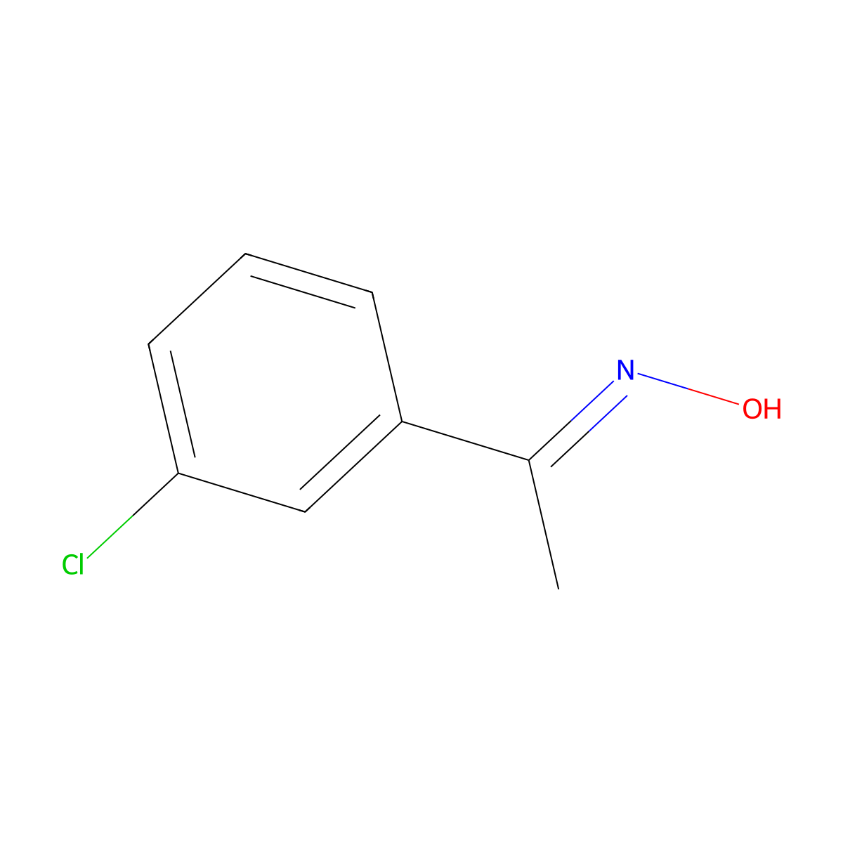 3'-Chloroacetophenone oxime molecular structure, CAS 24280-07-7