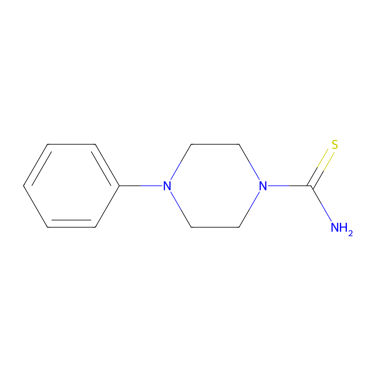 4-Phenyl-1-piperazinecarbothioamide molecular structure, CAS 242801-86-1