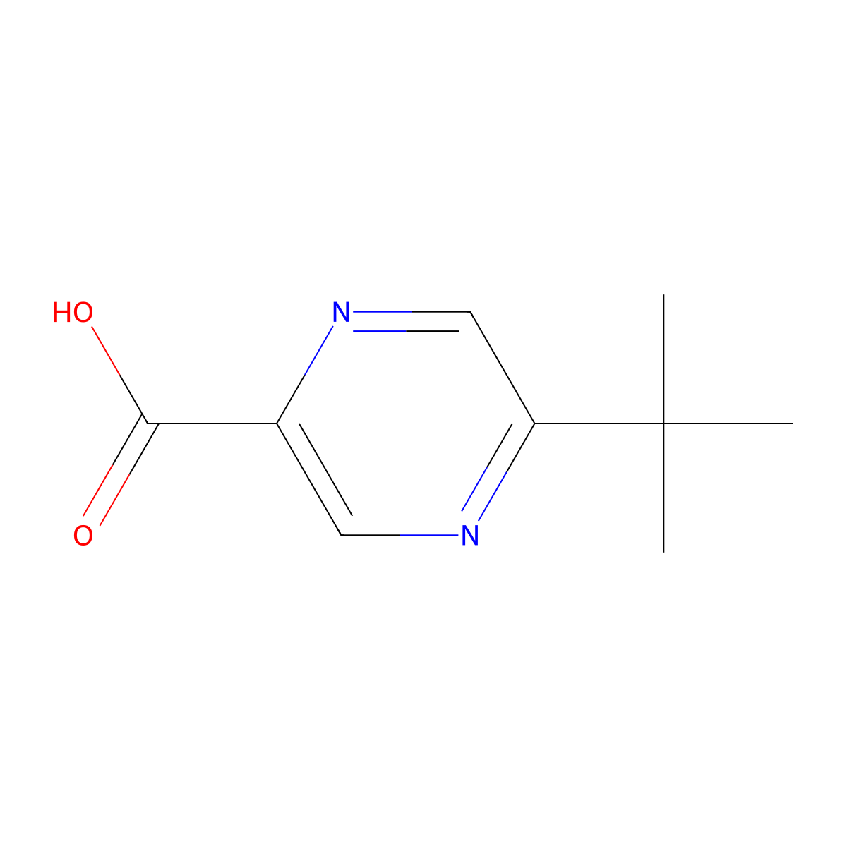 5-(tert-Butyl)pyrazine-2-carboxylic acid molecular structure, CAS 242813-48-5