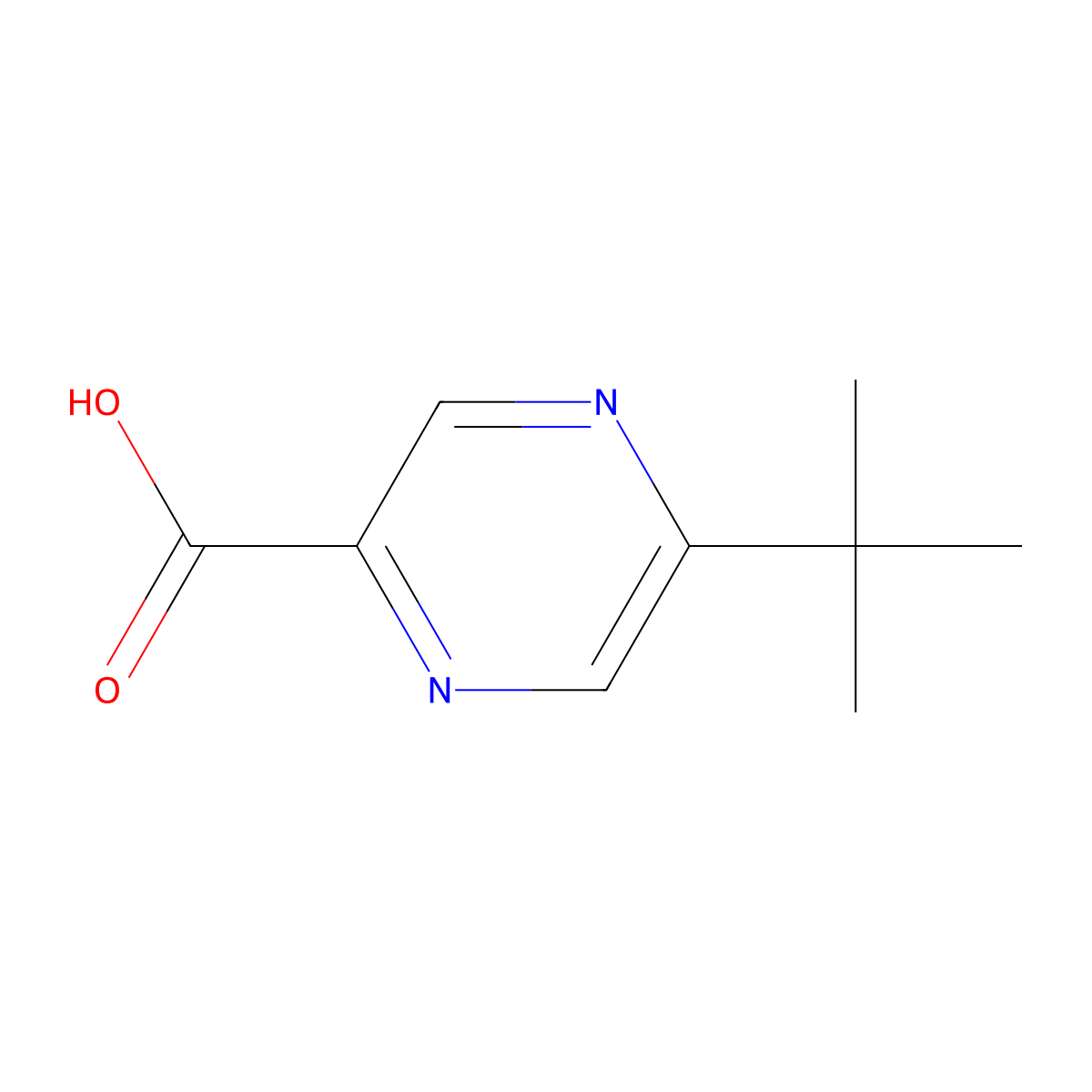 5-(tert-Butyl)pyrazine-2-carboxylic acid molecular structure, CAS 242813-48-5