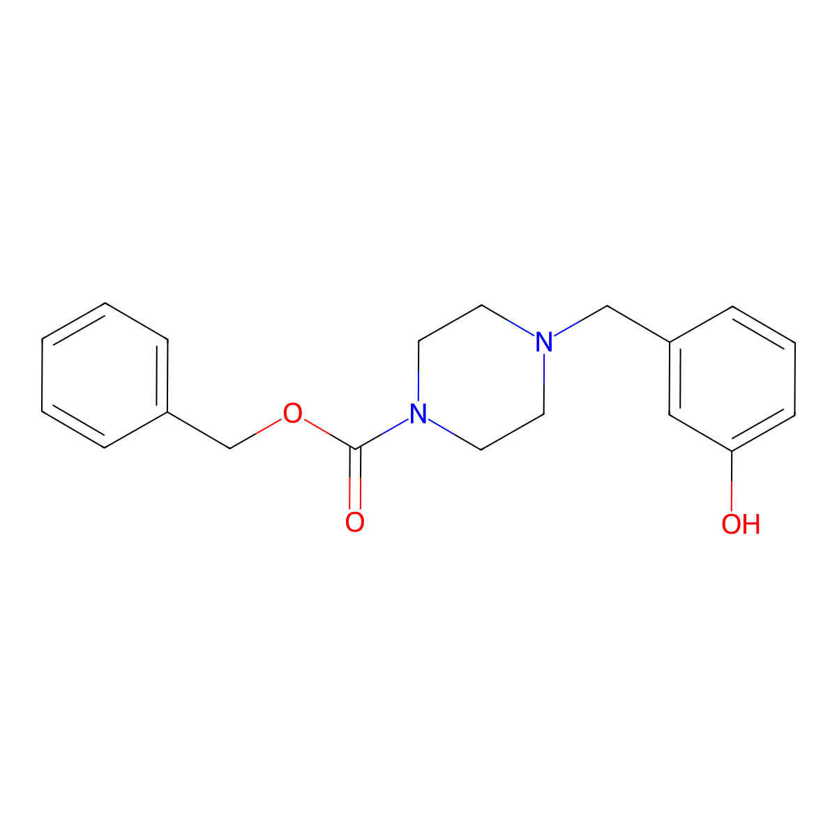 Benzyl 4-[(3-hydroxyphenyl)methyl]piperazine-1-carboxylate molecular structure, CAS 2428209-50-9