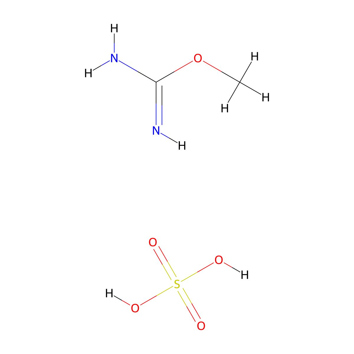 Carbamimidic acid, methyl ester, sulfate (1:1) molecular structure, CAS 24285-39-0