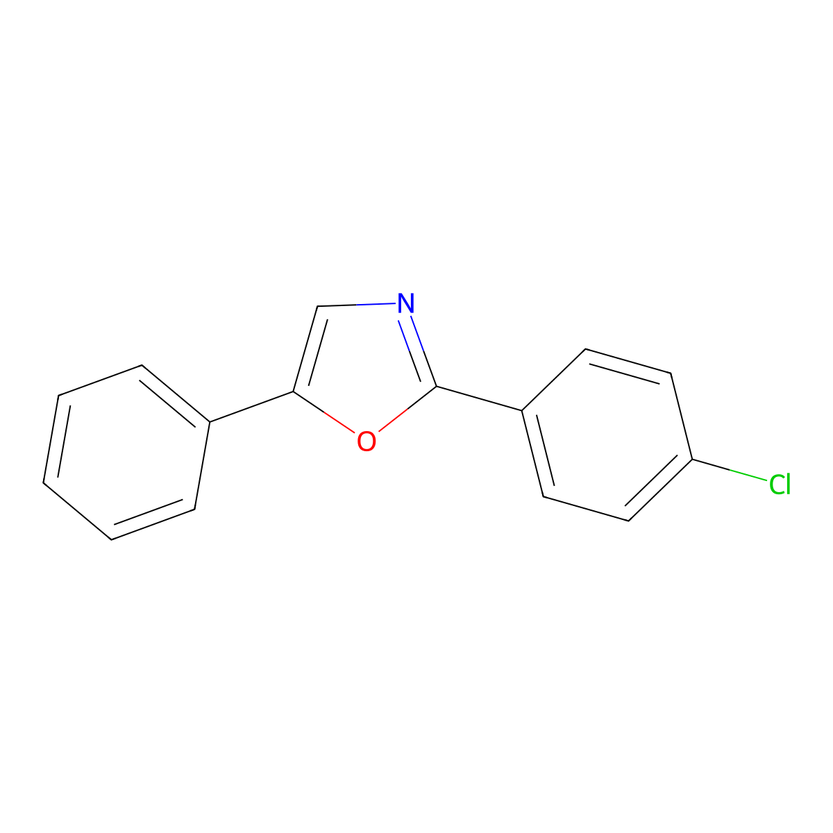 2-(4-Chlorophenyl)-5-phenyl-1,3-oxazole molecular structure, CAS 24285-73-2