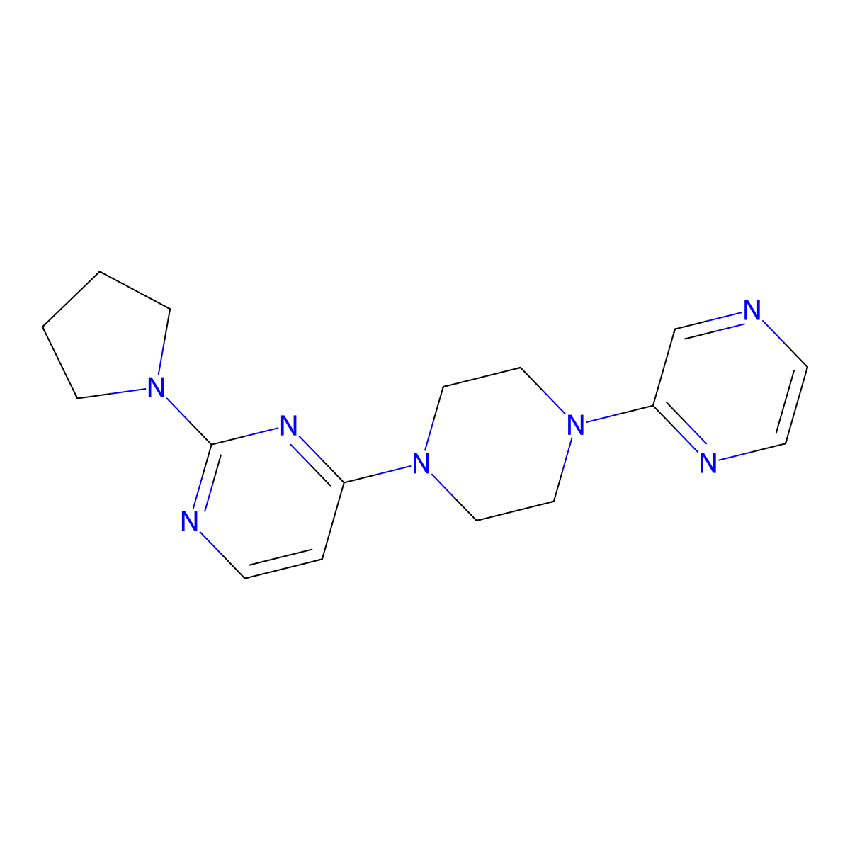 4-[4-(Pyrazin-2-yl)piperazin-1-yl]-2-(pyrrolidin-1-yl)pyrimidine molecular structure, CAS 2428516-80-5