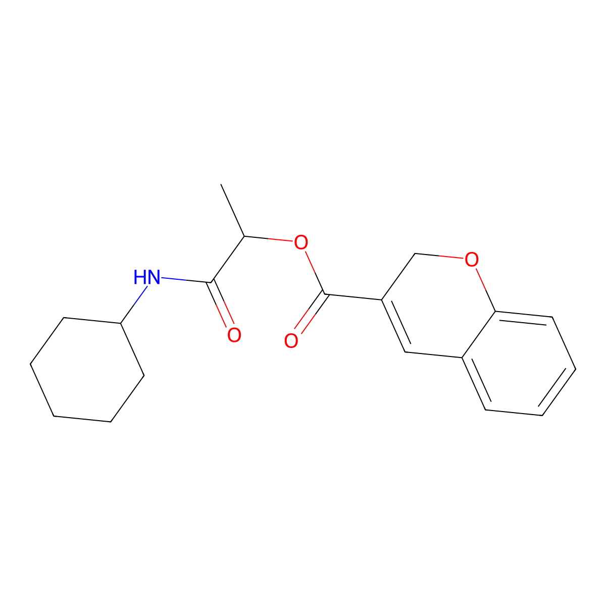 1-(Cyclohexylamino)-1-oxopropan-2-yl 2H-chromene-3-carboxylate molecular structure, CAS 2428563-13-5