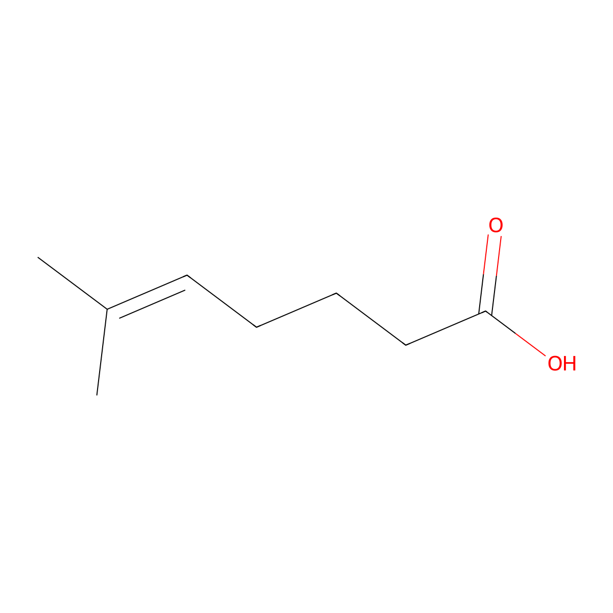 6-Methylhept-5-enoic acid molecular structure, CAS 24286-45-1