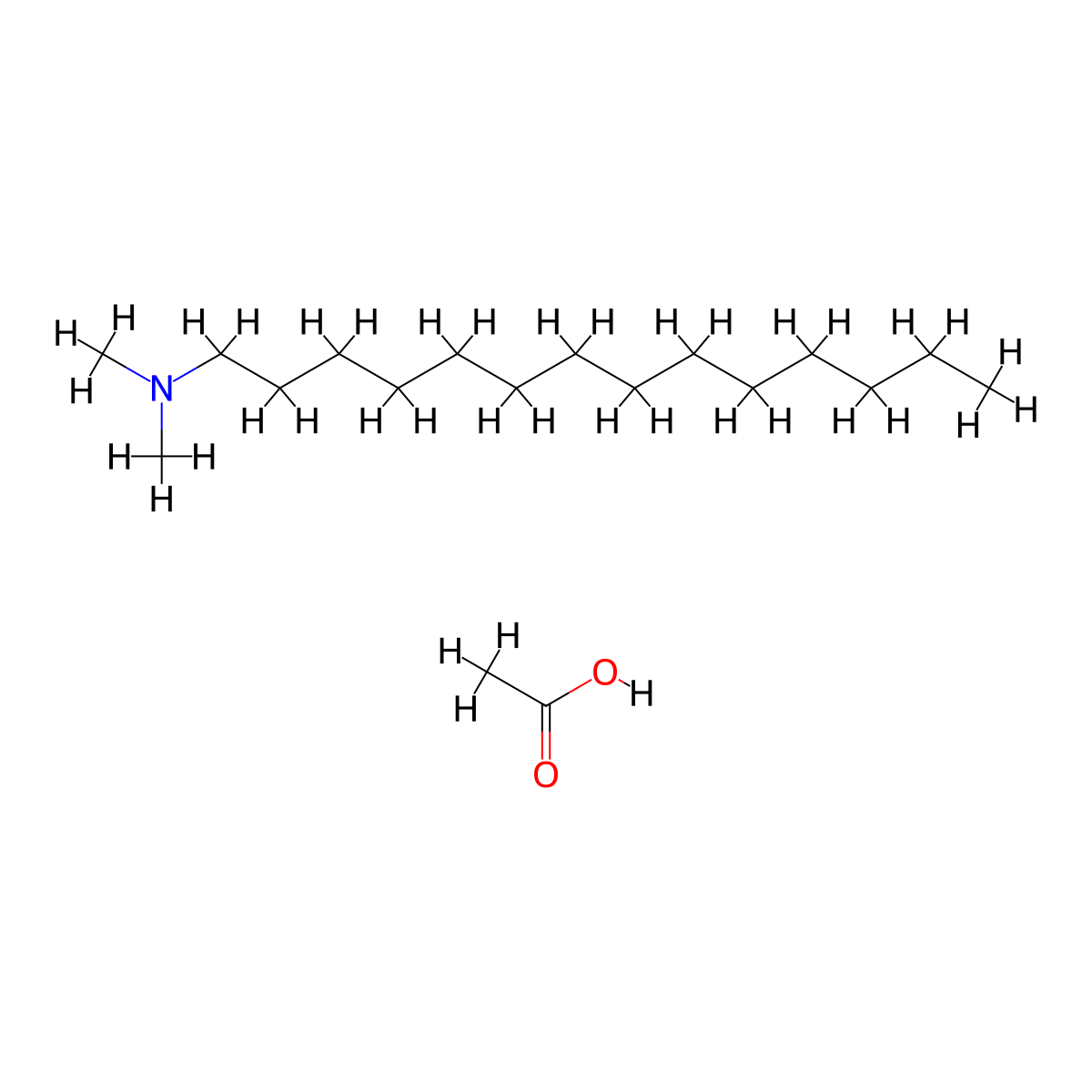 Dimethyltetradecylammonium acetate molecular structure, CAS 24287-35-2