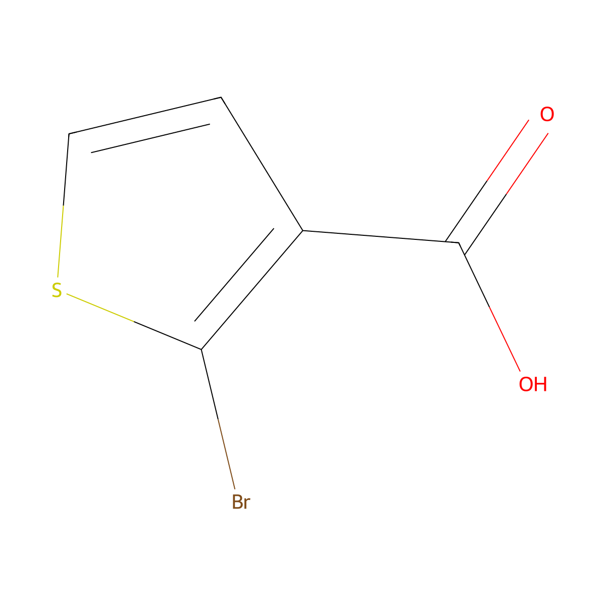 2-Bromo-3-thiophenecarboxylic acid molecular structure, CAS 24287-95-4