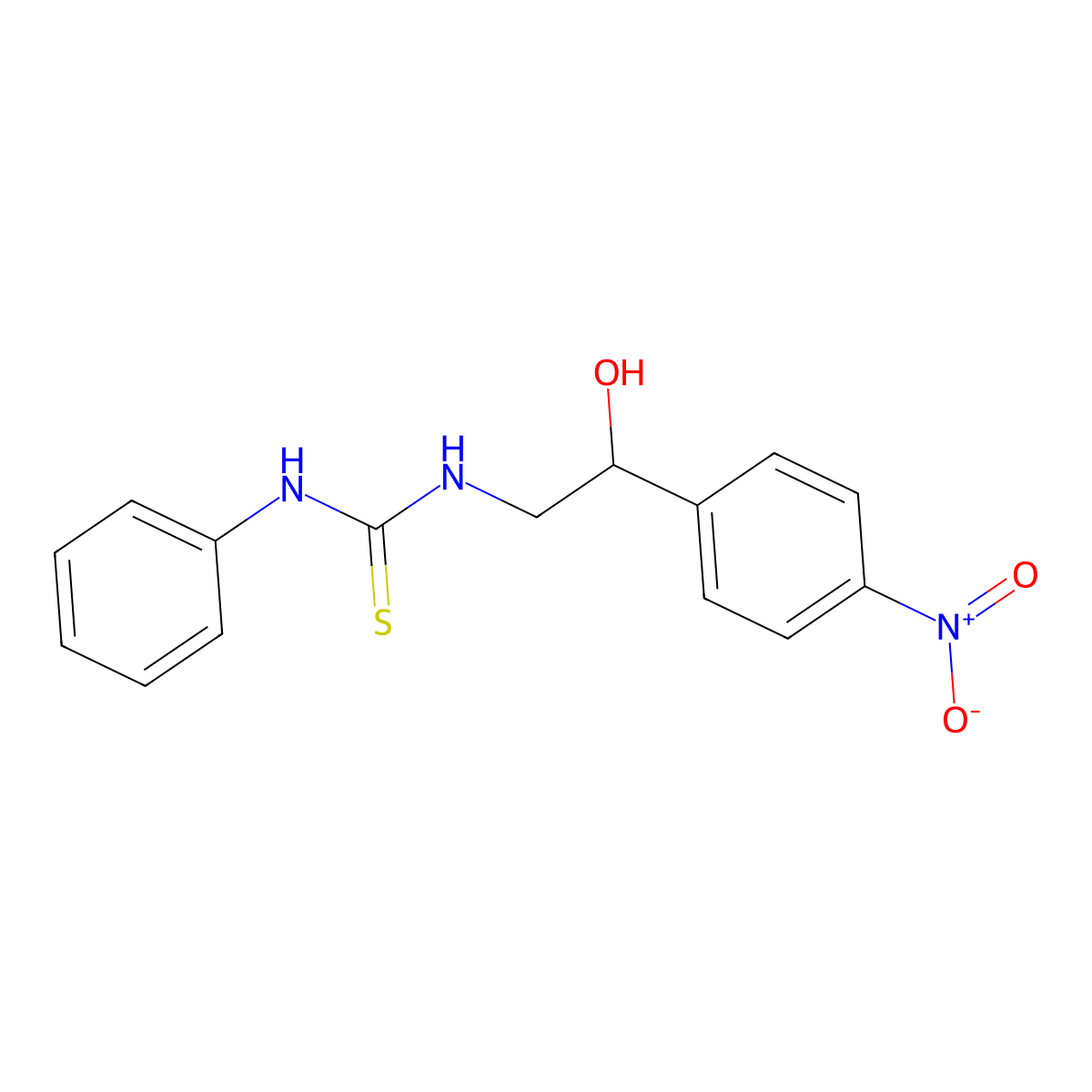 3-[2-Hydroxy-2-(4-nitrophenyl)ethyl]-1-phenylthiourea molecular structure, CAS 24288-66-2