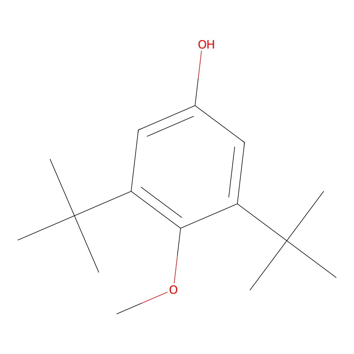 3,5-Di-tert-butyl-4-methoxyphenol molecular structure, CAS 24289-65-4