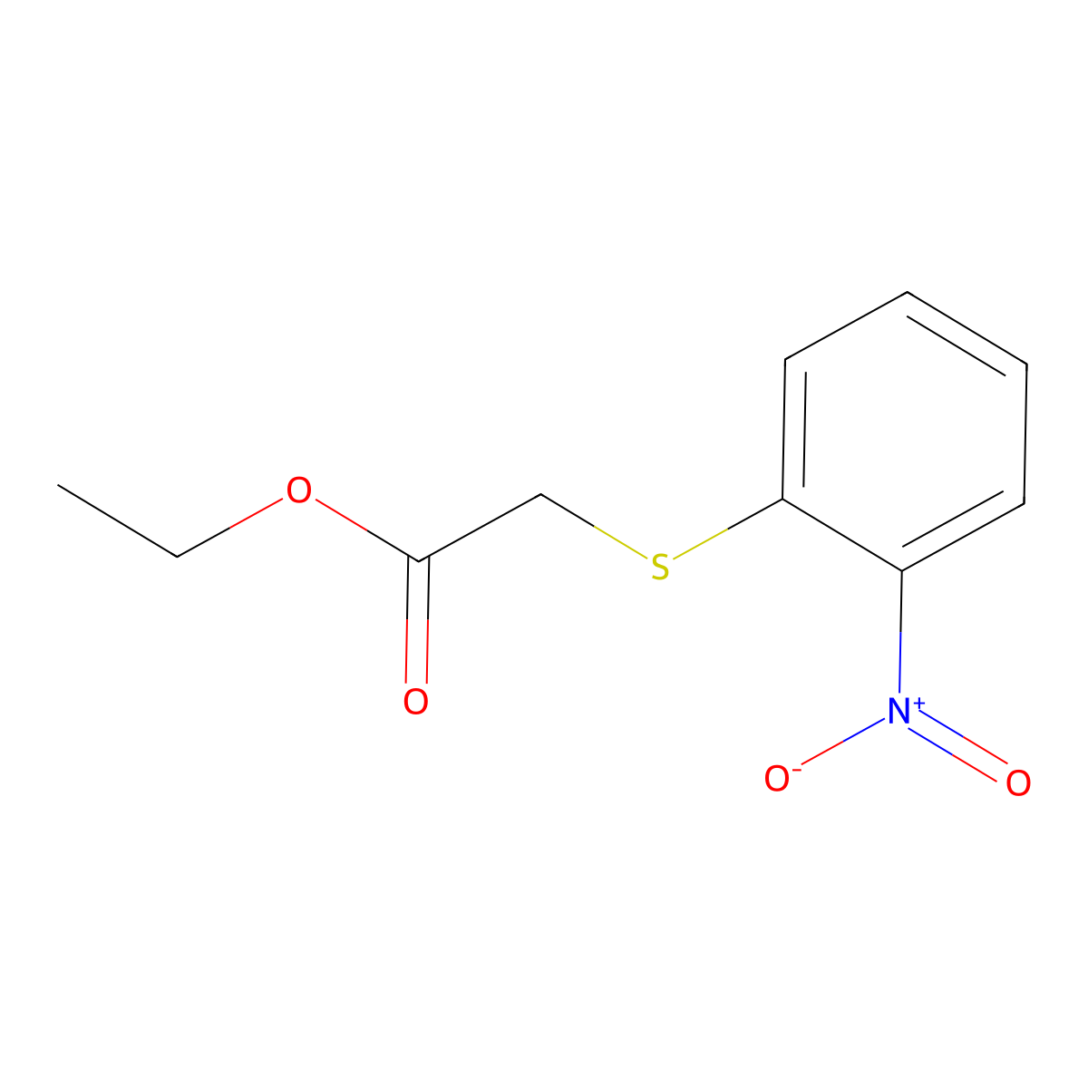 Ethyl 2-((2-nitrophenyl)thio)acetate molecular structure, CAS 24290-27-5