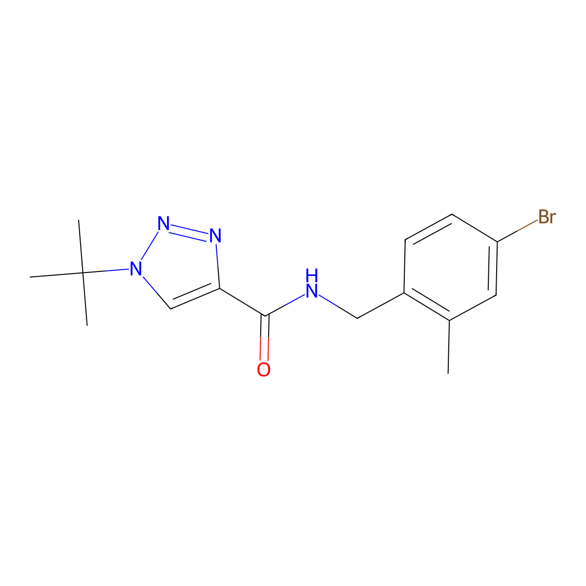 N-(4-bromo-2-methylbenzyl)-1-(tert-butyl)-1H-1,2,3-triazole-4-carboxamide molecular structure, CAS 2429009-77-6