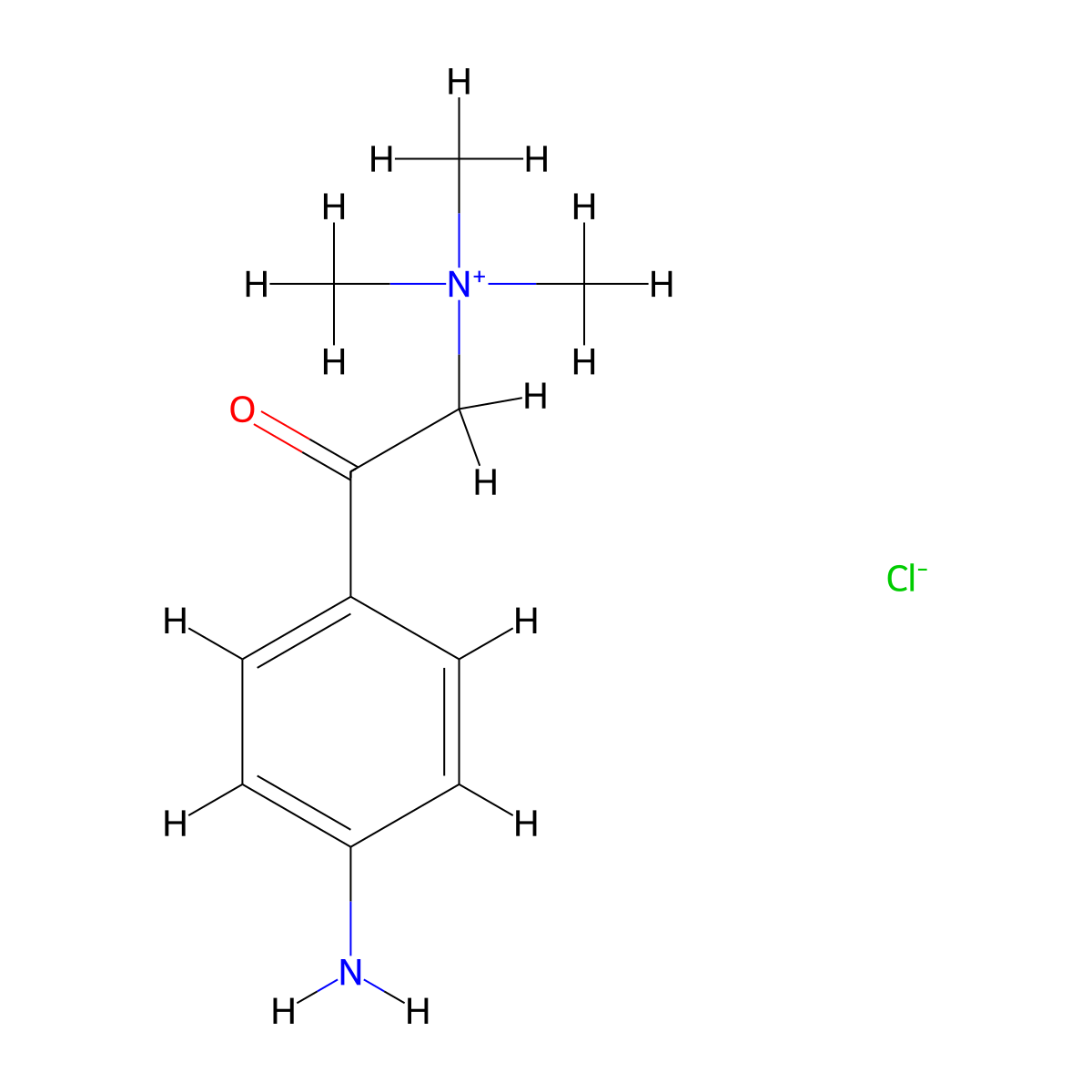 Benzeneethanaminium, 4-amino-N,N,N-trimethyl-beta-oxo-, chloride (1:1) molecular structure, CAS 24293-73-0