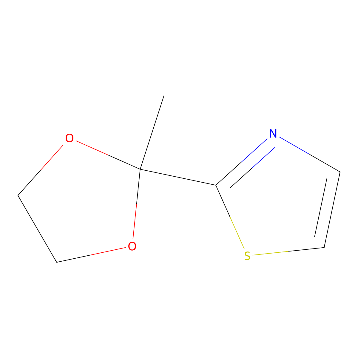 2-(2-Methyl-1,3-dioxolan-2-yl)thiazole molecular structure, CAS 24295-06-5