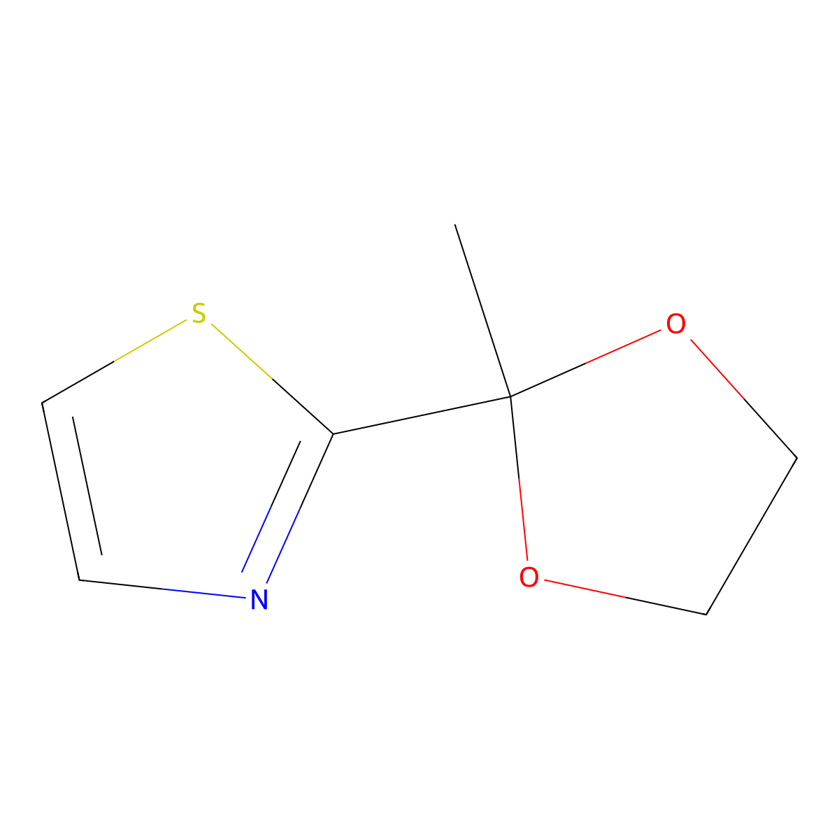 2-(2-Methyl-1,3-dioxolan-2-yl)thiazole molecular structure, CAS 24295-06-5
