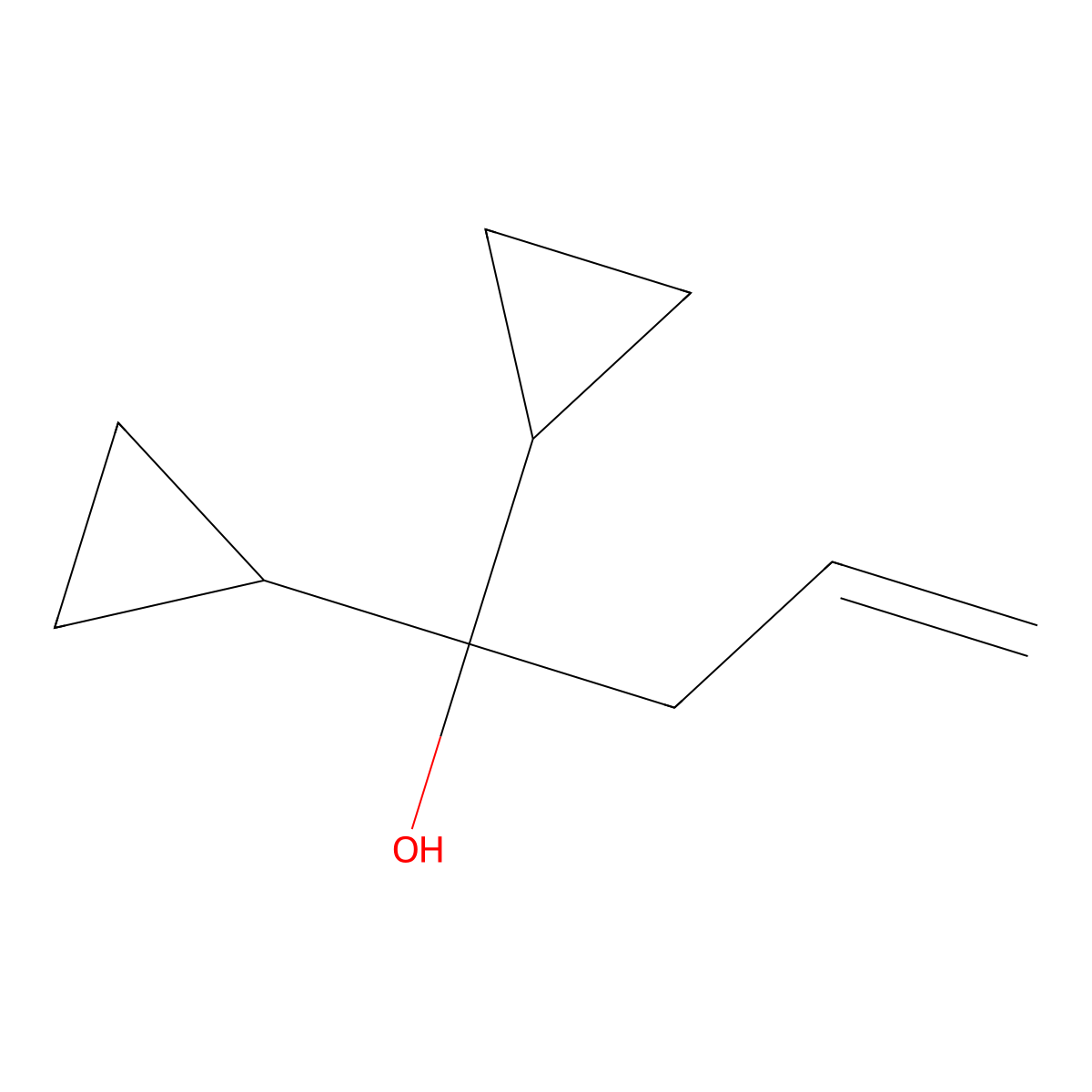 1,1-Dicyclopropylbut-3-en-1-ol molecular structure, CAS 24297-09-4