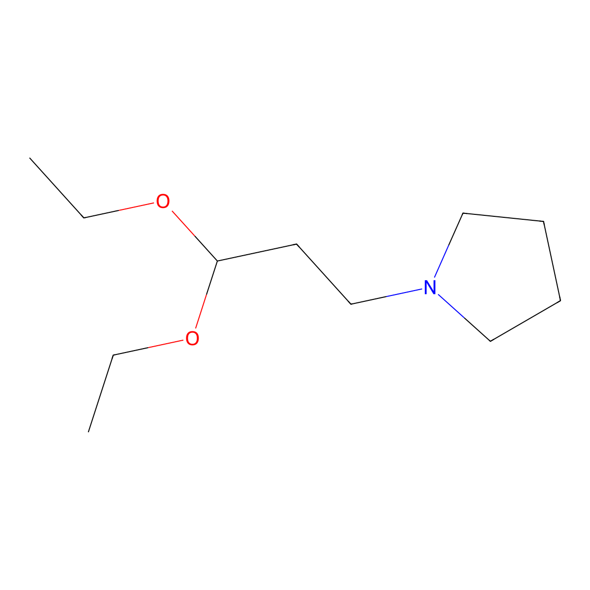 1-(3,3-Diethoxypropyl)pyrrolidine molecular structure, CAS 24299-78-3