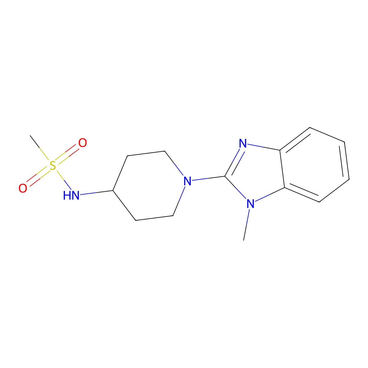 N-[1-(1-methyl-1H-1,3-benzodiazol-2-yl)piperidin-4-yl]methanesulfonamide molecular structure, CAS 2429945-40-2