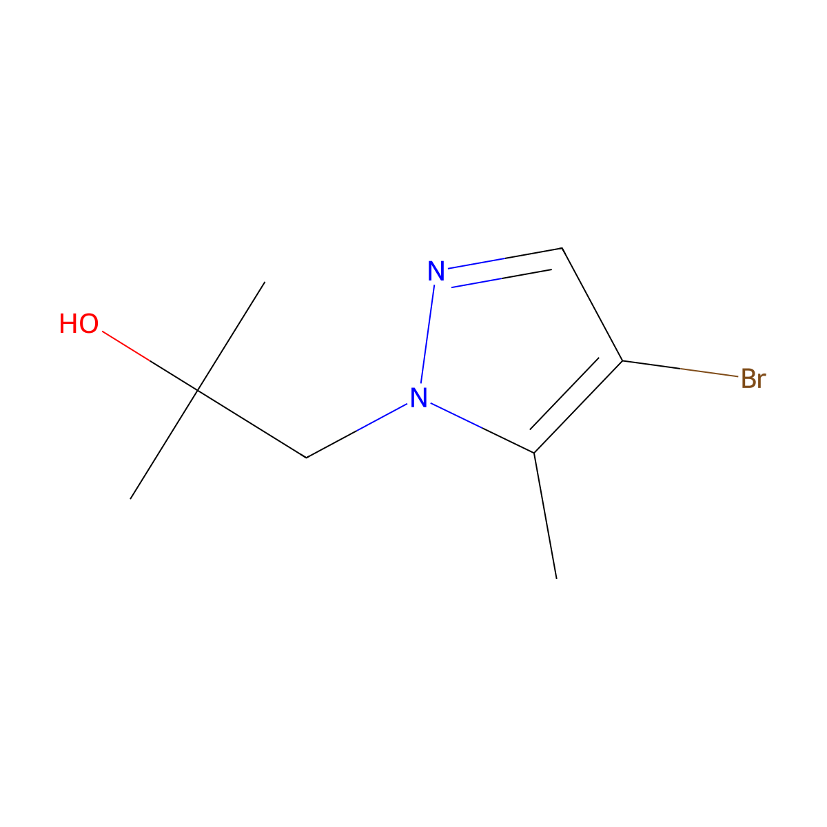 1-(4-Bromo-5-methyl-1H-pyrazol-1-YL)-2-methylpropan-2-OL molecular structure, CAS 2429995-15-1