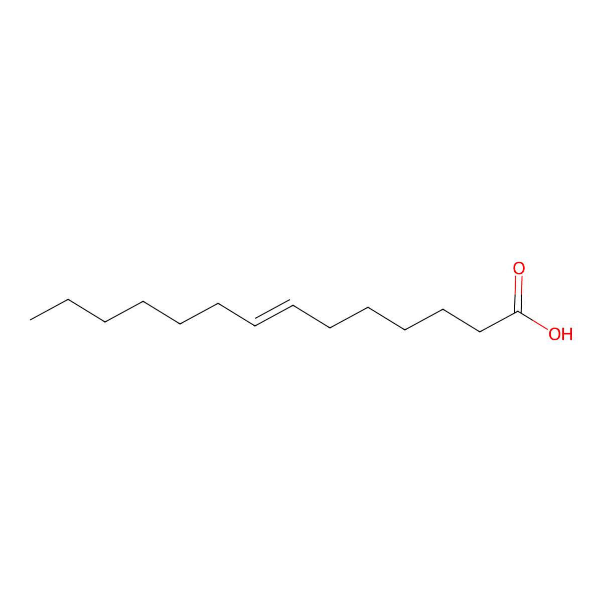 7-Tetradecenoic acid molecular structure, CAS 2430-95-7