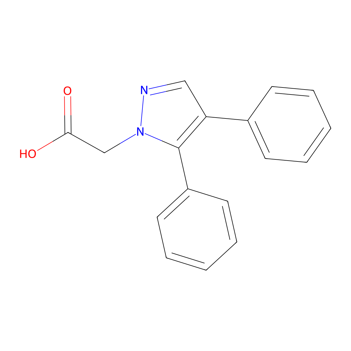 (4,5-Diphenyl-1h-pyrazol-1-yl)acetic acid molecular structure, CAS 24301-67-5