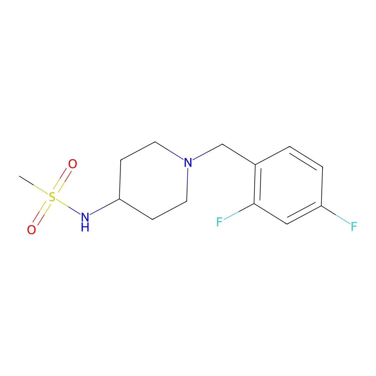 N-{1-[(2,4-difluorophenyl)methyl]piperidin-4-yl}methanesulfonamide molecular structure, CAS 2430198-26-6
