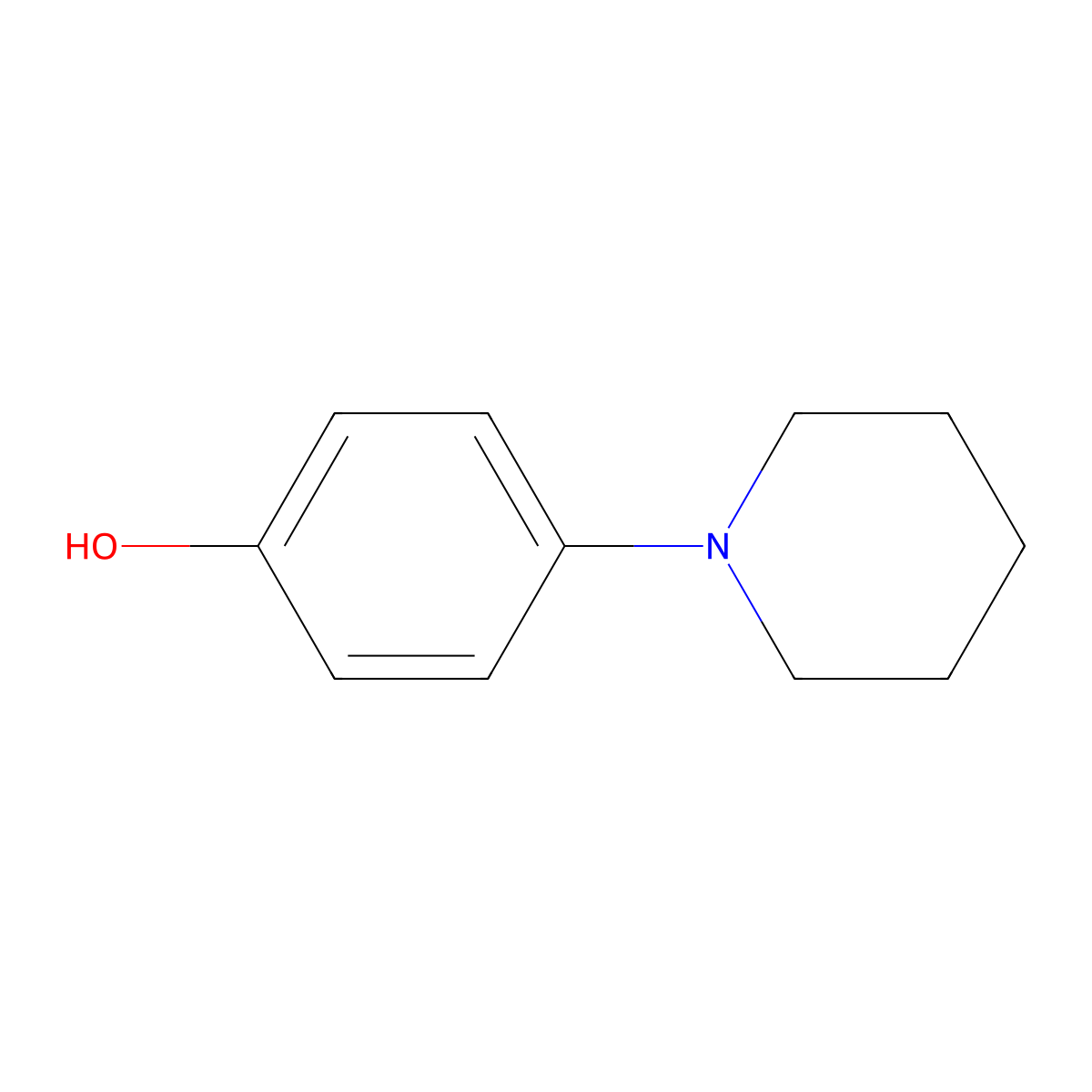 p-Piperidinophenol molecular structure, CAS 24302-35-0